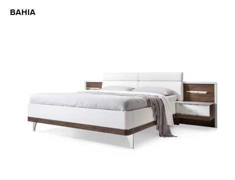 Bahia ledikant,achterwand,wit, noten,modern,Nolte